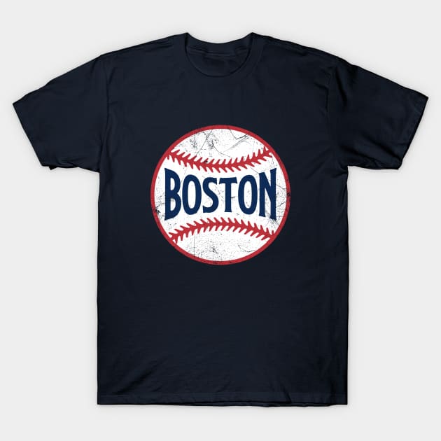 Boston Retro Baseball - Navy T-Shirt by KFig21